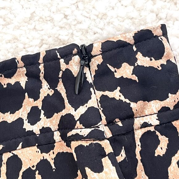 New Ganni Silk Leopard Print A-Line Midi Skirt Size 6 - Picture 9 of 9